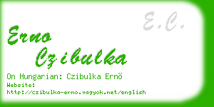erno czibulka business card